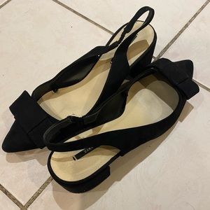 Black sling back w/ slight heel